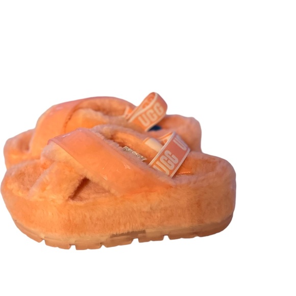 Ugg plush pink criss cross slippers size 10 NWOT slingback upper lining 80% wool - Picture 2 of 5